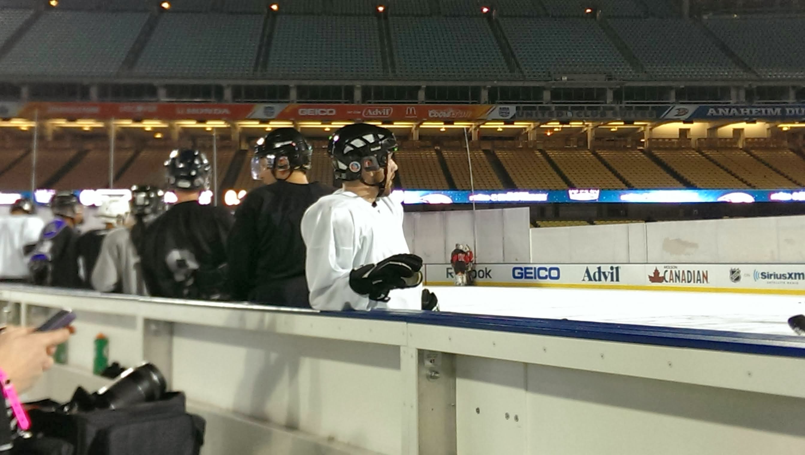 Joe on the ice at Dodger Stadium