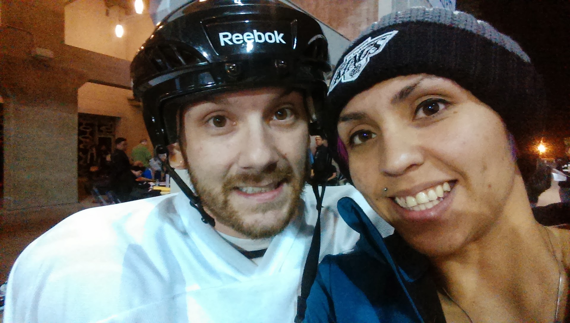 Joe and Mabel before stepping onto the ice